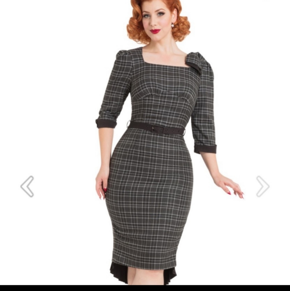 Verónica tartán pencil dress